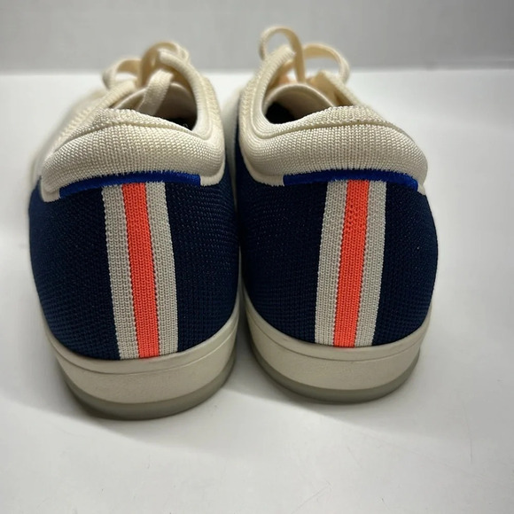 Rothy's The Lace Up Sneaker Shoes Classic Navy Off White Cream Stripe Womens 10 - Picture 5 of 11